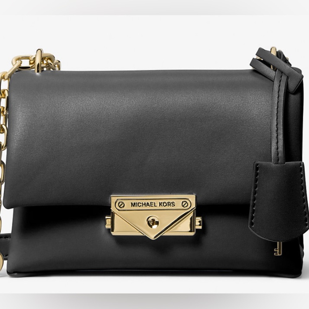 Michael Kors Small Cece Black and Gold Crossbody Bag with Chain Strap NEW🖤